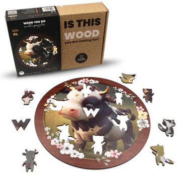 Puzzle drewniane Urocza Krówka 40 elementów XL