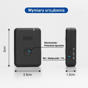 August MR260 Передатчик-приемник 2 в 1 Bluetooth 5 USB C AUX aptX с низкой задержкой