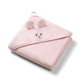 BABYONO Накидка для купання бамбукова з капюшончиком 100x100 см рожеві