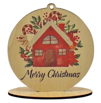 Bombka 10 cm Stojak Merry Christmas Upominek Świąteczny + Gratis