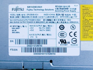 Блок питания Fujitsu S26113-E563-V50-01 DPS-250AB-62 A