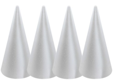 STOŻEK Stożki Styropianowe 26cm bombki choinka rożek styropian zestaw 4szt.