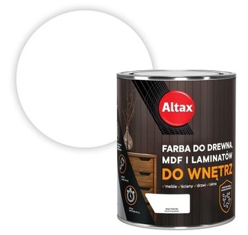 ALTAX DO DREWNA MDF I LAMINATÓW BIAŁY PÓŁMAT 0,4L