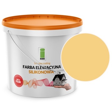 FARBA ELEWACYJNA SILIKONOWA FASADOWA ŻÓŁTA BLADA ODCIEŃ ŻÓŁTY 10L