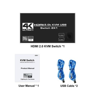 HDMI 2.0 USB 4K/60 Гц 3xUSB KVM-переключатель