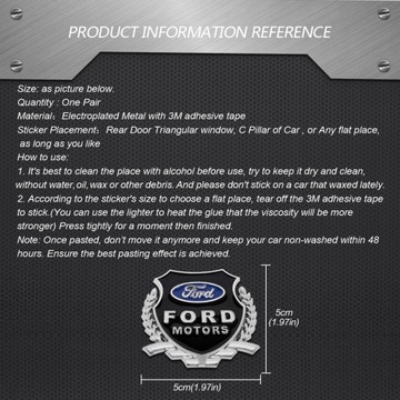 Металлические боковые наклейки на автомобиль Ford