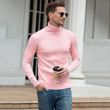 New Men's Turtleneck Sweater Casual Men's Knitted