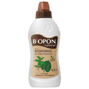BIOPON NATURAL NAWÓZ BIOHUMUS DO ROŚLIN ZIELONYCH 0,5L DOM BALKON OGRÓD
