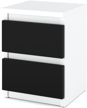 SZAFKA NOCNA Stolik 2 szuflady Biała Czarna Mat