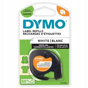 DYMO Taśma LT LetraTag naprasowanka 12mm 2m biała