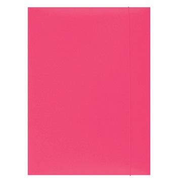 Teczka z gumką karton A4 300gsm 3-skrz różowa