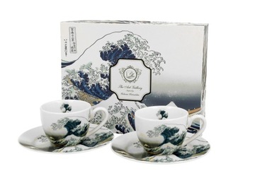 FILIŻANKI ZE SPODKIEM ESPRESSO DUO WIELKA FALA HOKUSAI 90 ML X 2 SZT