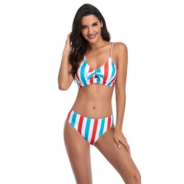 BIKINI STRÓJ KĄPIELOWY PASKI MARYNARSKI S