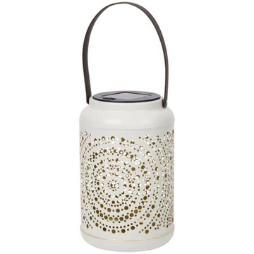 Солнечный фонарь, ажурный металлический фонарь для балкона, террасы, подоконника, белый