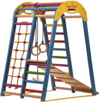 ДЕРЕВЯННАЯ ИГРОВАЯ ПЛОЩАДКА 5 в 1 ЛЕСТНИЧНАЯ ГОРКА Лазный треугольник