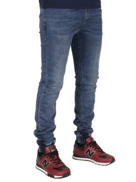 Spodnie męskie jogger jeans W:39 100 CM granat