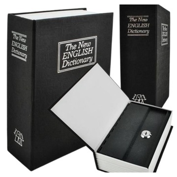 SEJF SKRYTKA METALOWA KASETKA W KSZTAŁCIE KSIĄŻKI MAŁA SKRYTKA NA PIENIĄDZE