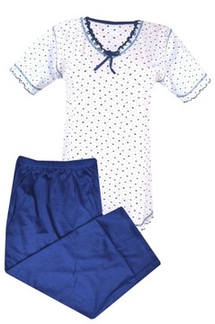 Piżama damska w ptaki nadruk + spodnie 3/4 r. XL/2XL