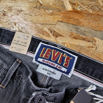 Spodnie Jeansowe LEVIS 514 Nowe z Metkami Szare Proste Dżins Denim 40x30