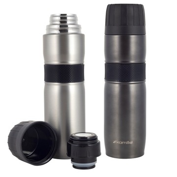 KUBEK TERMICZNY TERMOS STALOWY 100% SCZELNY pojemny bidon KAMILLE 950 ml