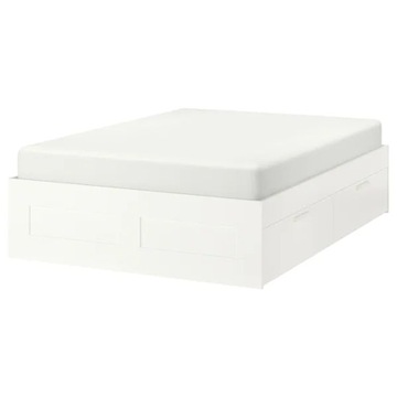 IKEA BRIMNES Rama łóżka z szufladami biały 160x200