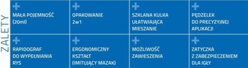 Лак для ретуши Кисть + игла царапает каждый цвет
