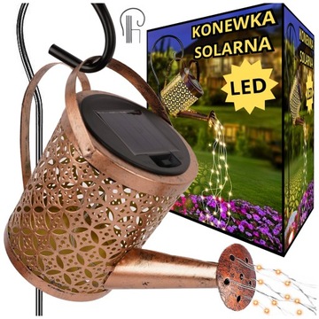 LAMPA OGRODOWA SOLARNA LED WBIJANA KONEWKA XXL CZUJNIK ZMIERZCHU ŚWIECĄCA