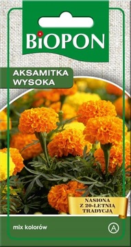 BIOPON Nasiona Aksamitka Wysoka mix kolorów 1g