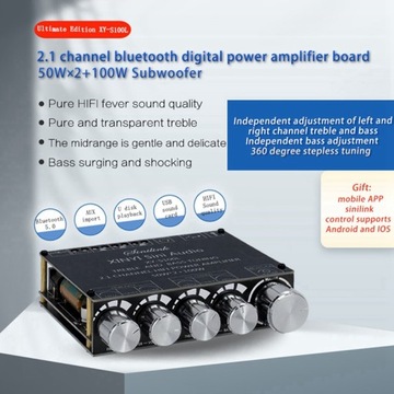 Мощность сабвуфера 2X50 Вт + 100 Вт, усилитель Bluetooth Boa