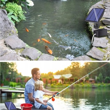Бесшумный оксигенатор на солнечной батарее для садового пруда