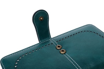 Зеленый элегантный женский кожаный кошелек с RFID-системой и ремешком на запястье