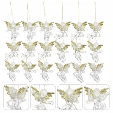 24шт подвесные стеклянные подвески с ангелами и ангелами