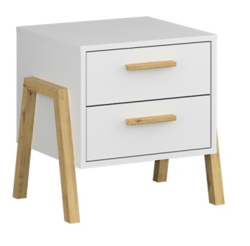 Тумбочка BELLE 2s белый+дерево, НОВИНКА!