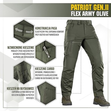 MTac Spodnie taktyczne Patriot Gen II Flex Army Olive 34/30