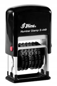 Numerator samotuszujący SHINY S-449 - 9 cyfr / 4mm
