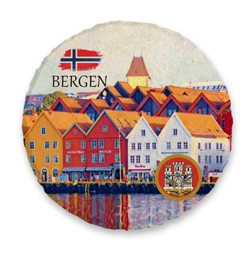 BERGEN NORWEGIA magnes na lodówkę kamień 963 M