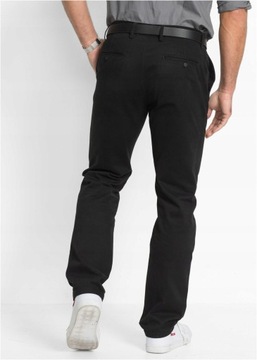 SPODNIE CHINO REGULAR CZARNE 1K5A09 Bonprix 54