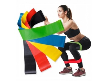 Zestaw 5 Gum do Ćwiczeń Taśmy Oporowe Band Fitness