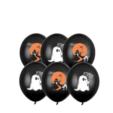Balony czarne duszek 6 sztuk HALLOWEEN DUCH