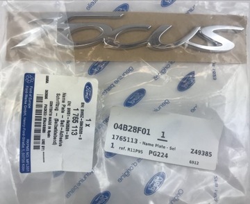 ЭМБЛЕМА FORD FOCUS Mk3 2012 (OE) 1765113 ЗАДНЯЯ