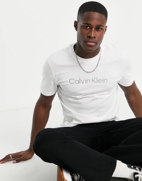 CALVIN KLEIN T-SHIRT MĘSKI BIALY LOGO M 1RSC