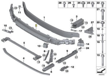 OE MINI ABSORBER ZDERZAKA PRZEDNI MINI COOPER F55 51647301589