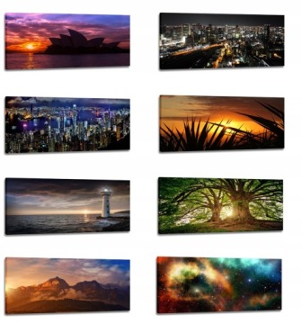 PICTURE LED 150x70 LED НАСТЕННЫЙ СВЕТИЛЬНИК с дистанционным управлением Город ночью