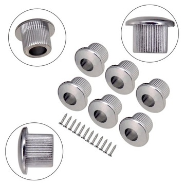 6шт. Хромированные гитарные тюнеры, переходные втулки, 10 мм, серебро 3