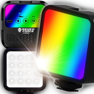 Lampa RGB Diodowa Lampka LED do Telefonu Aparatu Kamery Akumulator 5000mAh