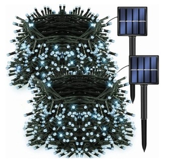 GIRLANDA LAMPKI SOLARNE OGRODOWE 200LED 2 szt