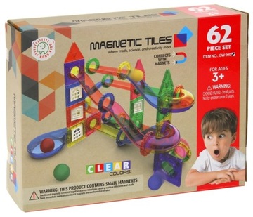 Набор магнитных строительных блоков Шариковые направляющие Панели для шариковых направляющих 62 шт.