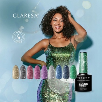 Лак для ногтей Claresa STARLIGHT 1 с золотыми блестками FLASH 5г