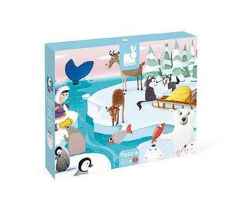 Puzzle Lodowa kraina - układanka sensoryczna 20 elementów 3 lata+, Janod