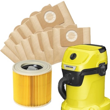 10x WORKI + FILTR DO KARCHER WD3 WD 3 200 MV3